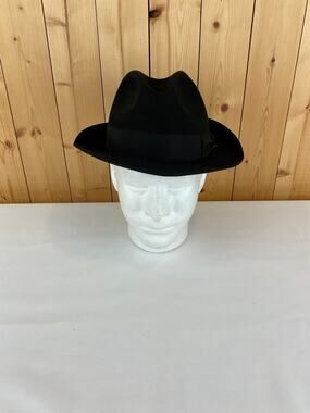 Albertini Fedora Hat, Black  - Size 57 7 1/8 M